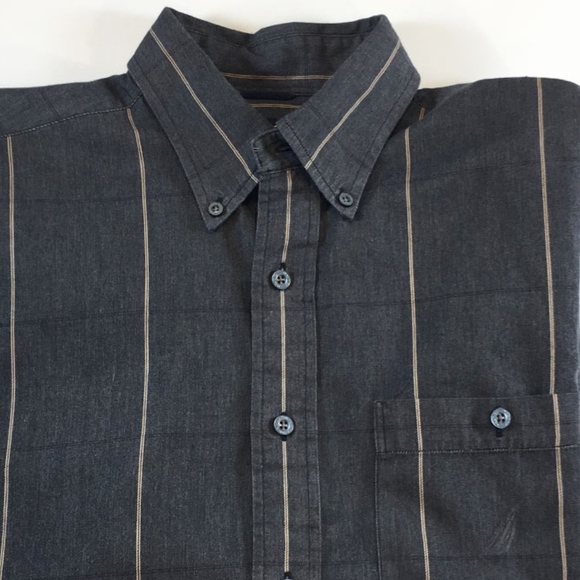 Nautica Other - Nautica | Men Dark Grey Striped Button Down Shirt